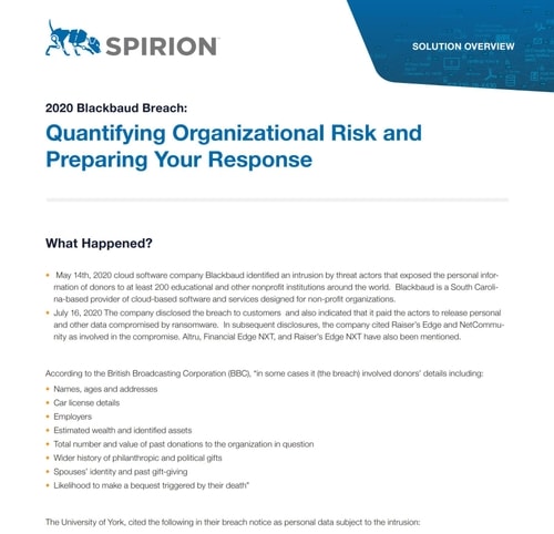 2020 Blackbaud Breach: Quantifying Organizational Risk and Preparing Your Response