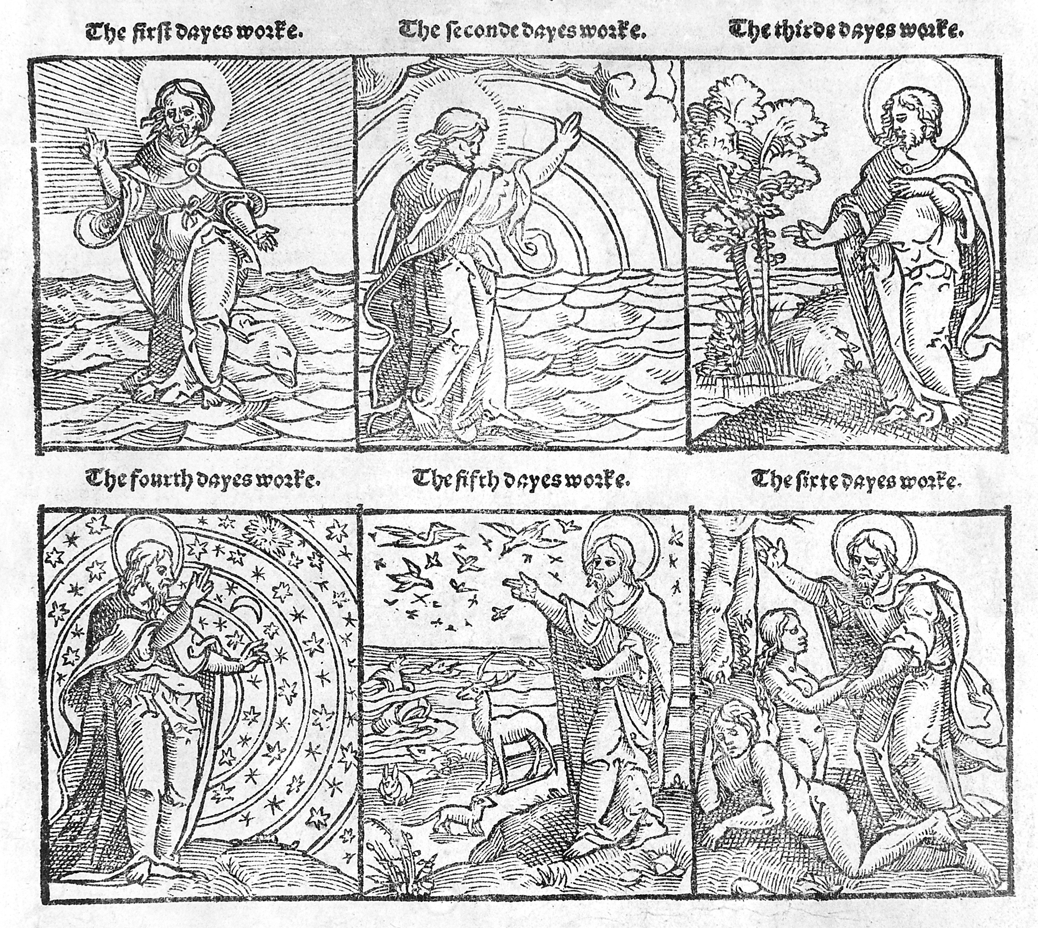 The six days of Creation from woodcuts