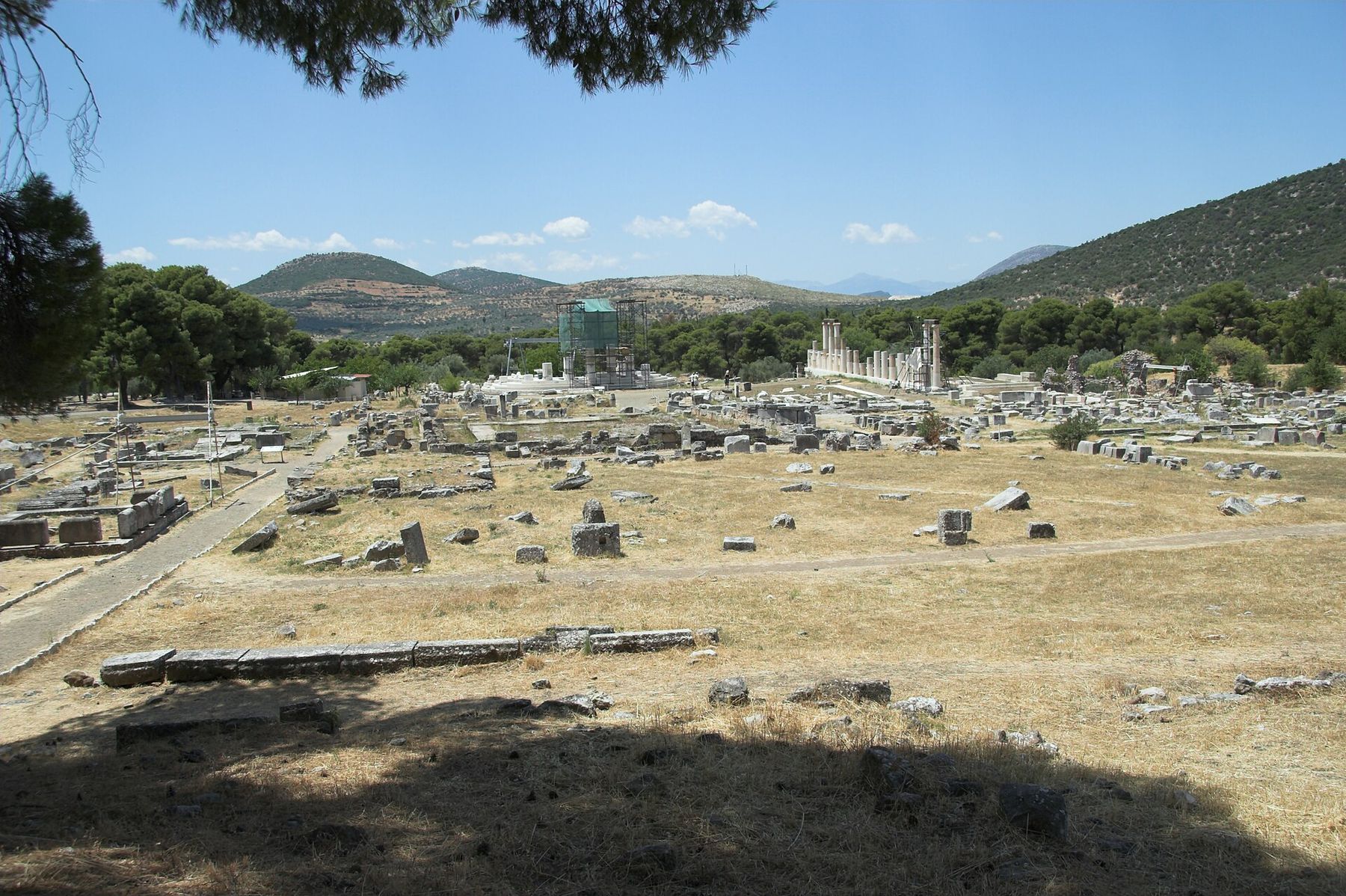 The main sacred area of the Asklepieion at Epidaurus seen from the direction of the original approach
