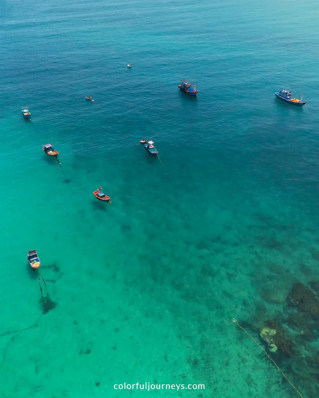 Boats near Ly Son Island, Vietnam