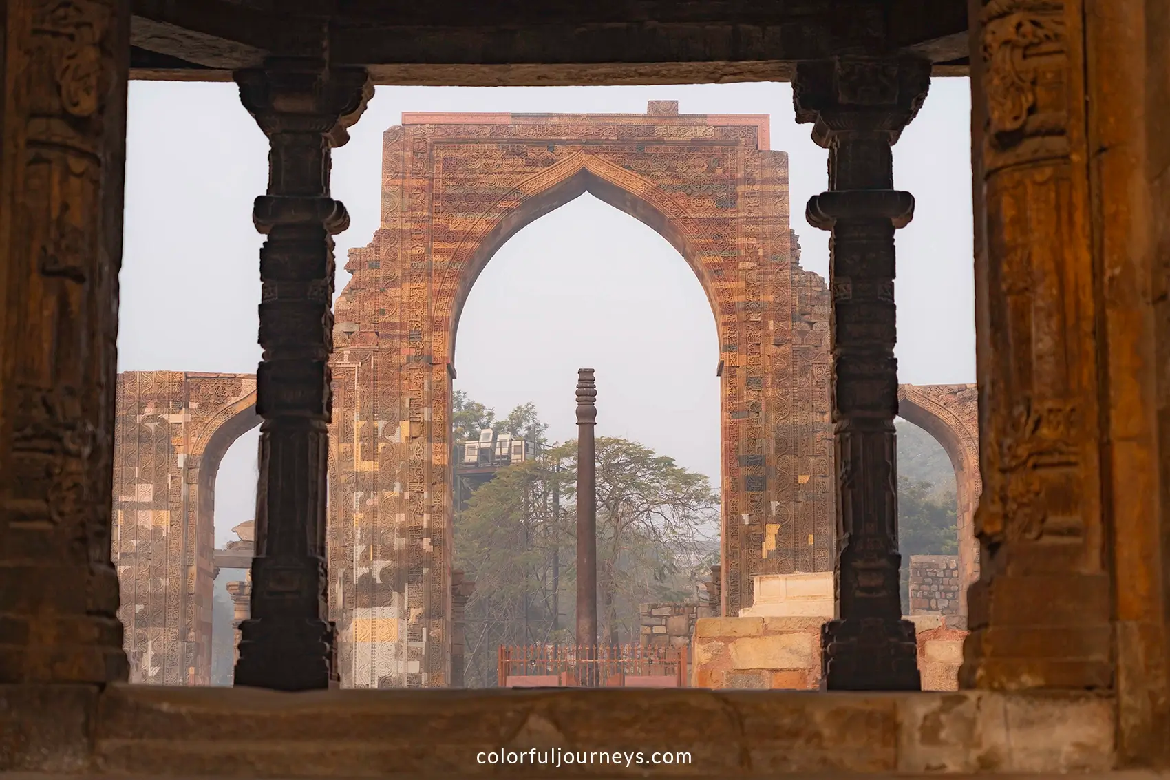 The Iron Pillar at Qutub Minar in Delhi, India