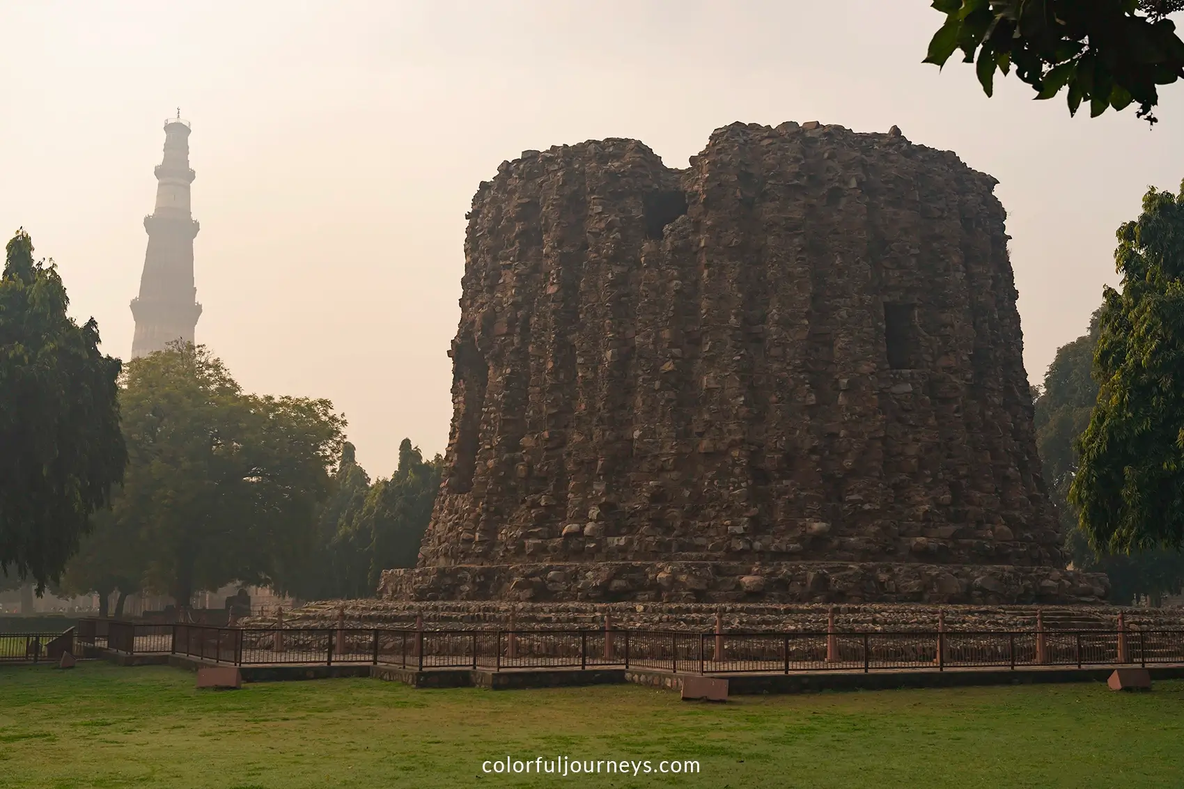 Alai Minar with Qutub Minar in the background
