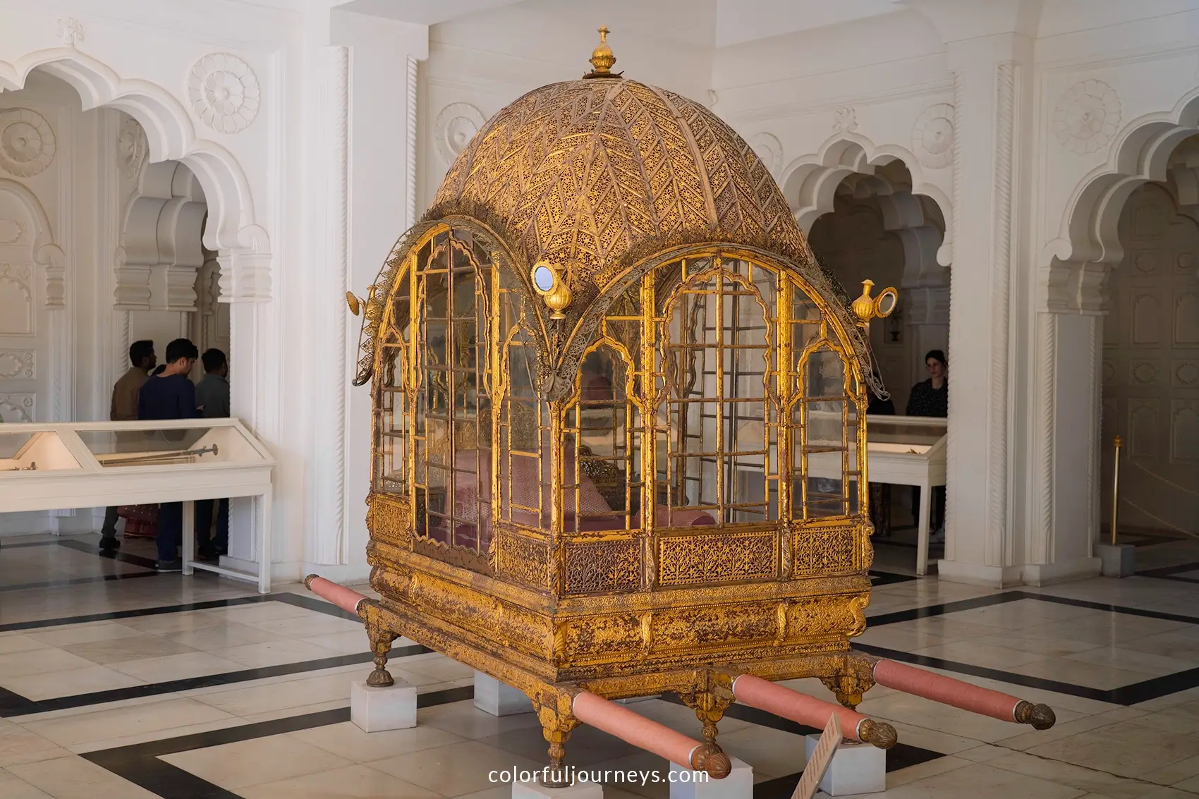 A Golden Palanquin at Mehrangarh Fort in Jodhpur, India