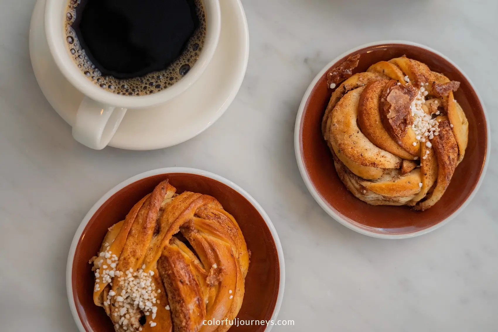 Cinnamon buns and coffee in Stockholm, Sweden