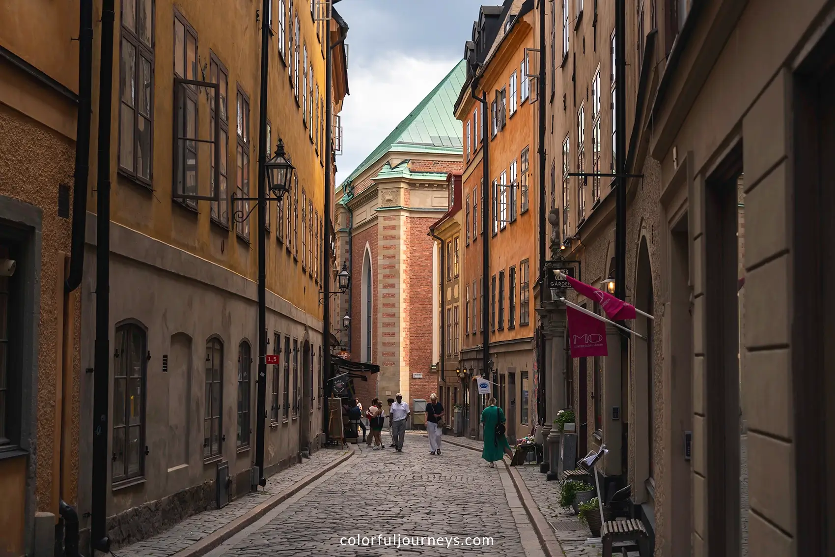 A narrow street in Gamla Stan, Stockholm