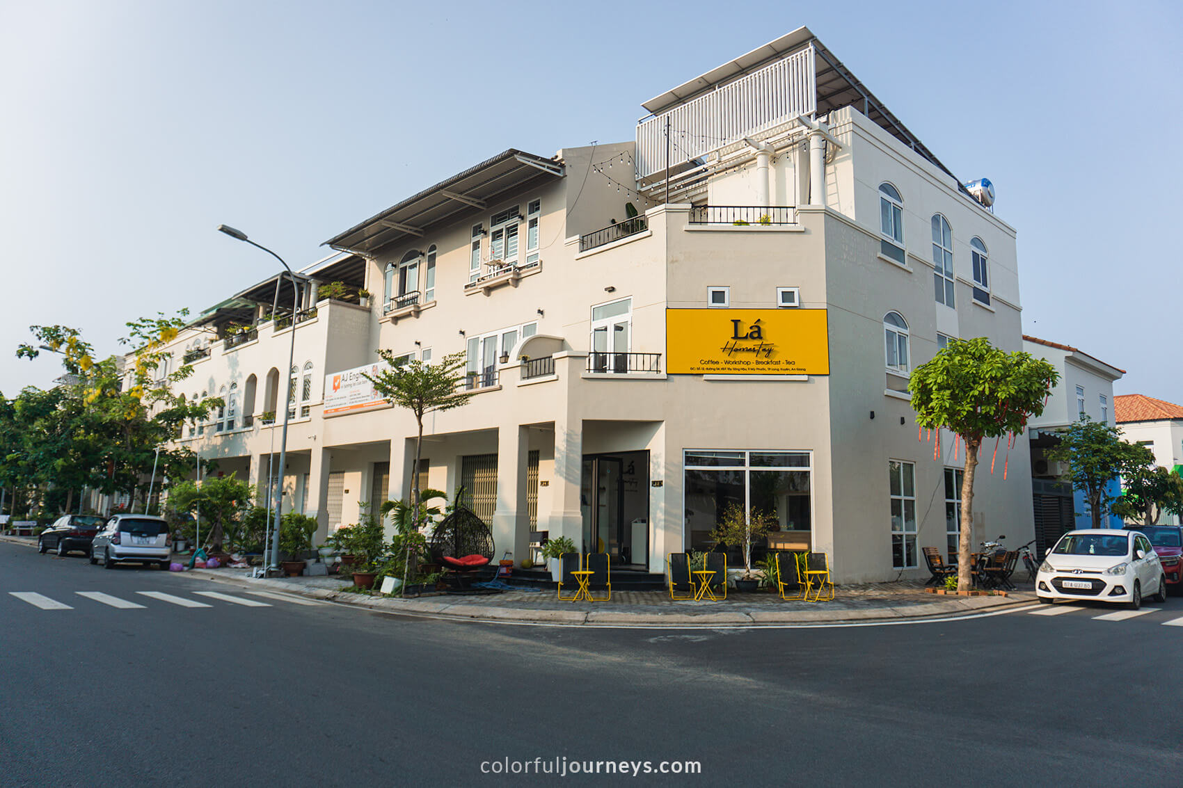 The front of La Homestay, Long Xuyen.