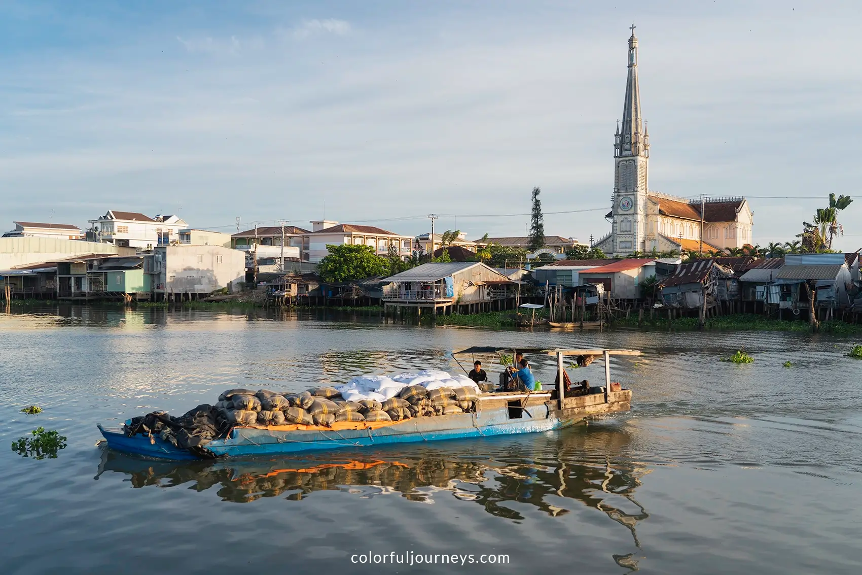 A boat near the Cai Be market in Vietnam