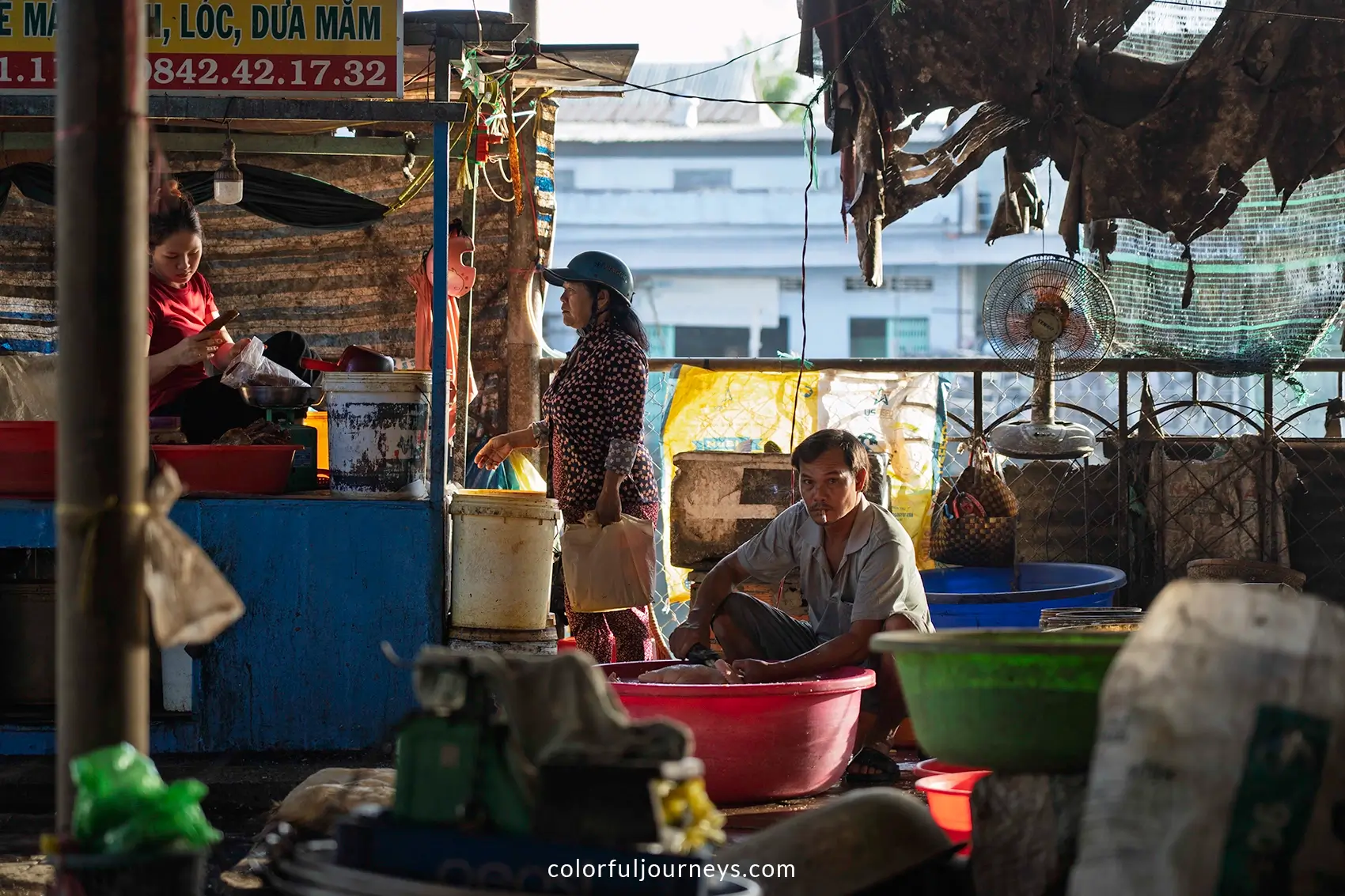 A market in Vinh Long, Vietnam
