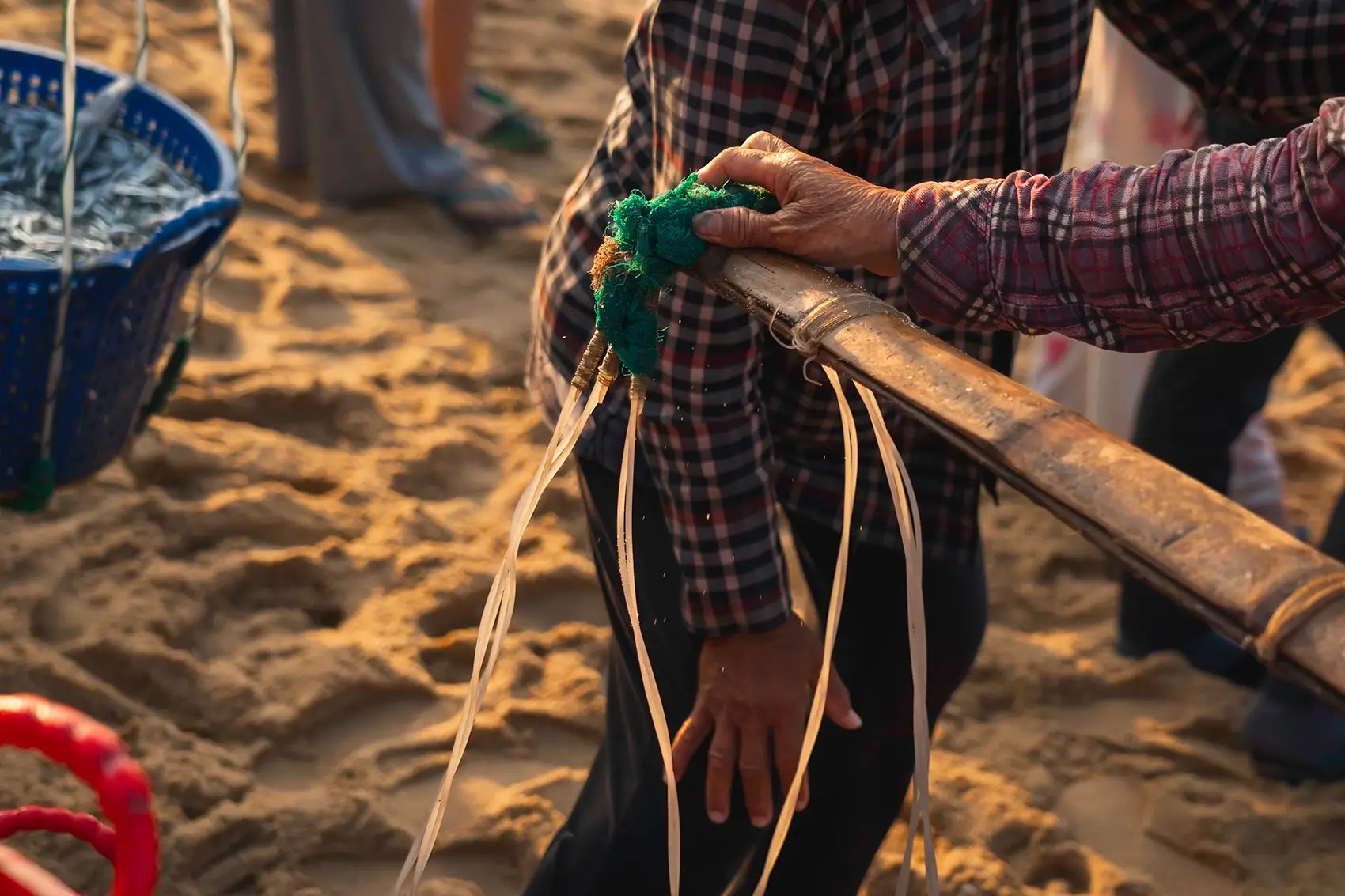 Busy fish market at Xuan Hai, Vietnam