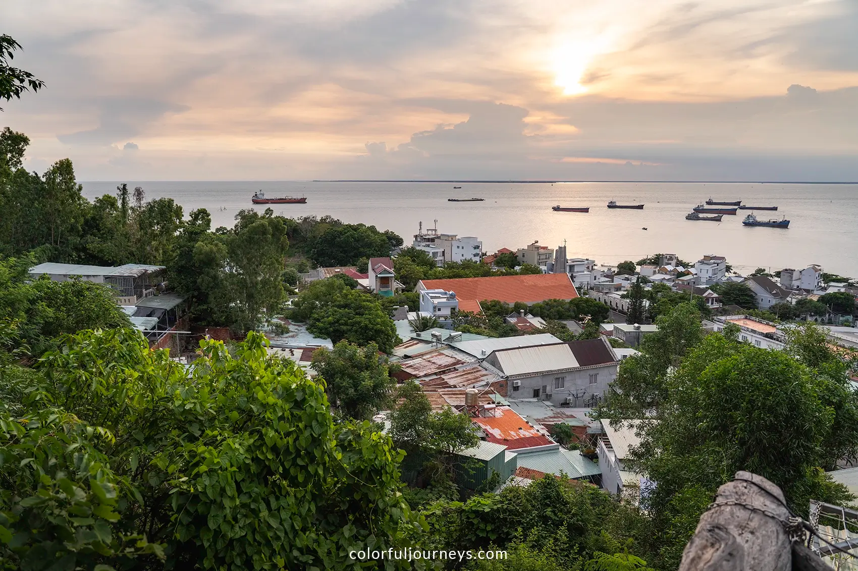 Sunset over the hills of Vung Tau, Vietnam