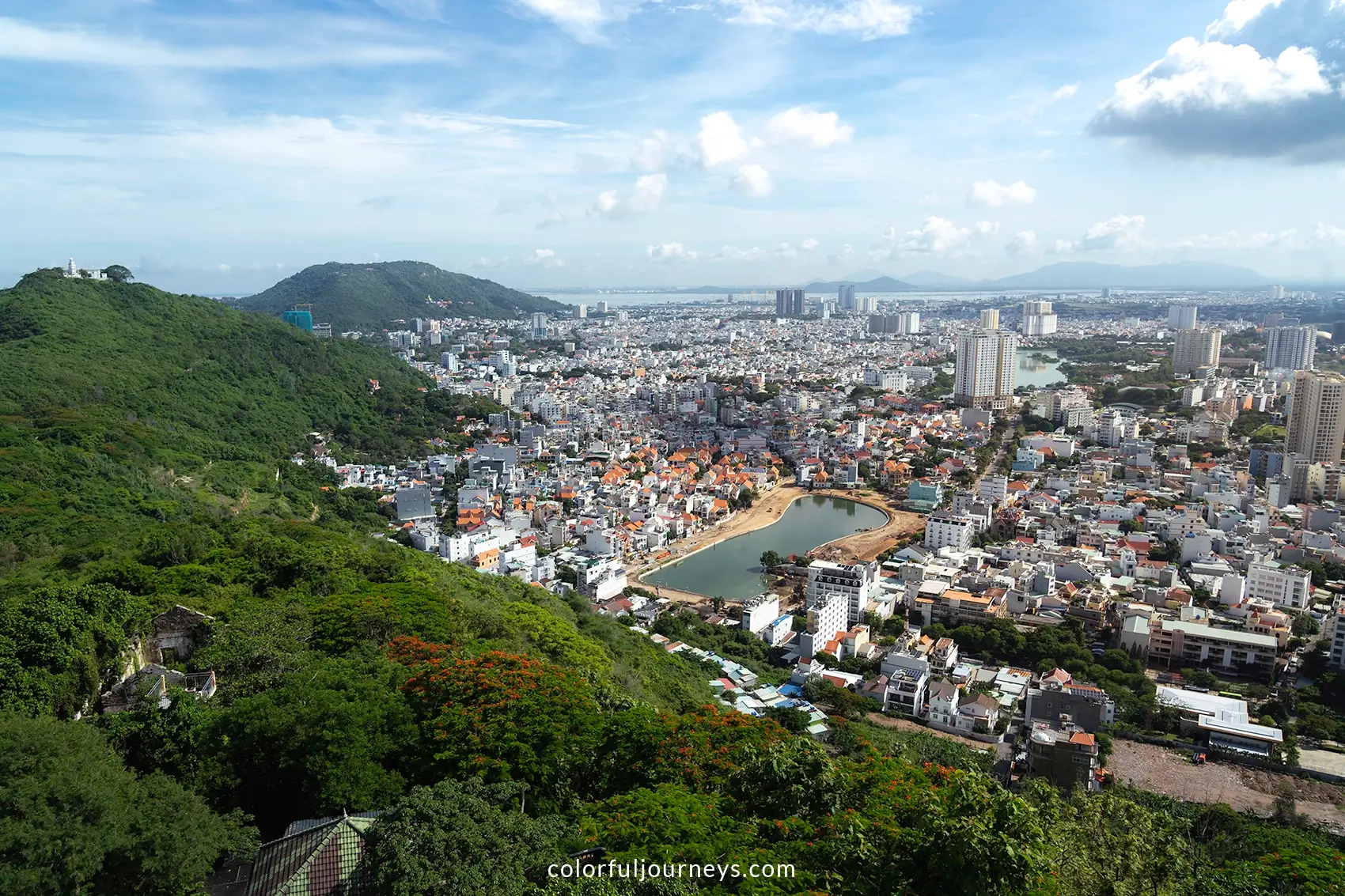 A birds-eye view over Vung Tau city in Vietnam