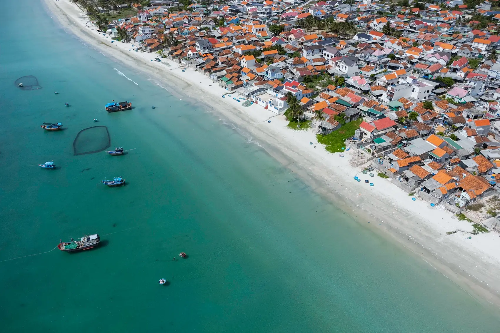 A birds-eye view of the coast of Nha Trang, VIetnam
