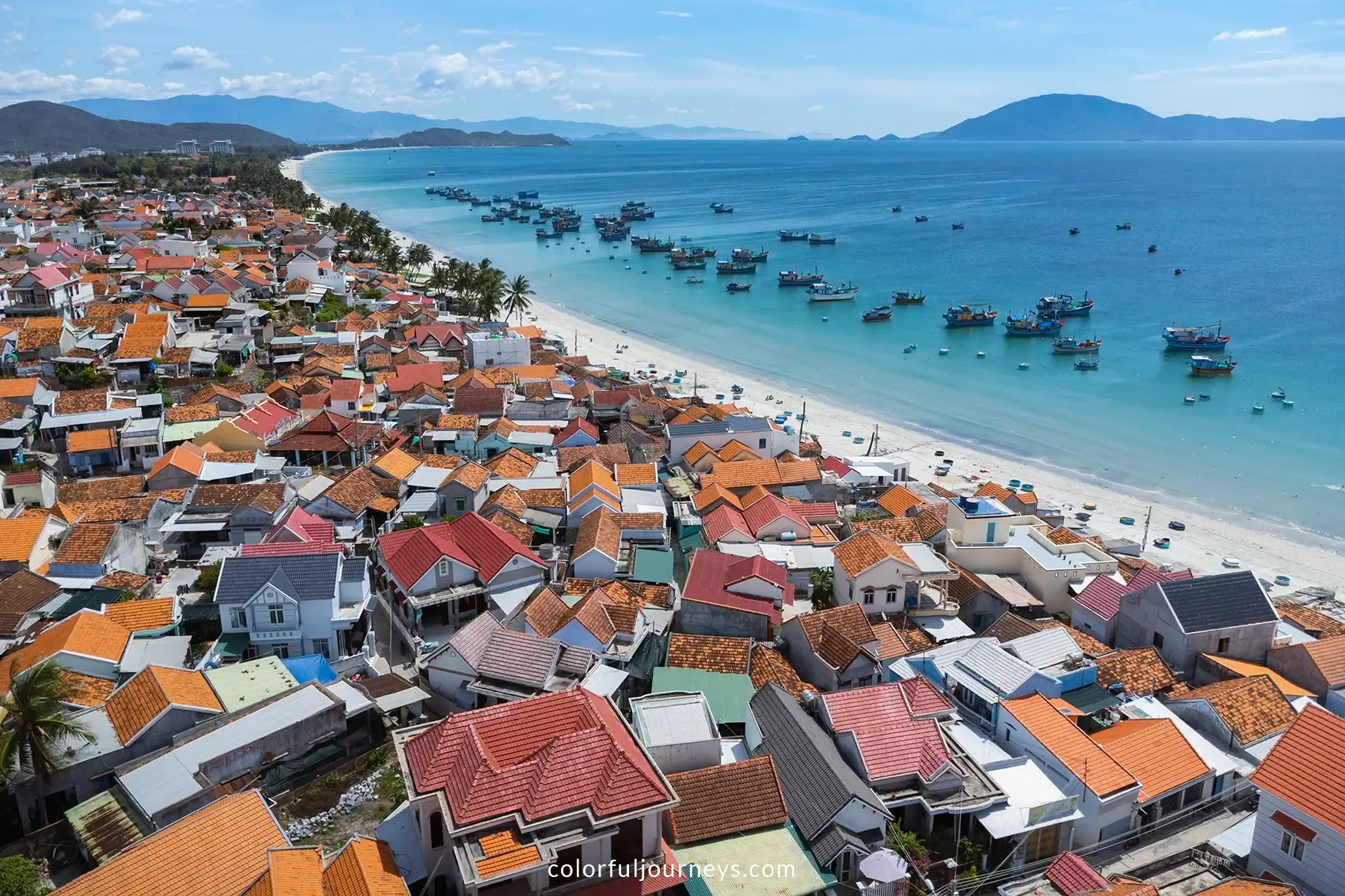 A birds-eye view of the coast of Nha Trang, VIetnam