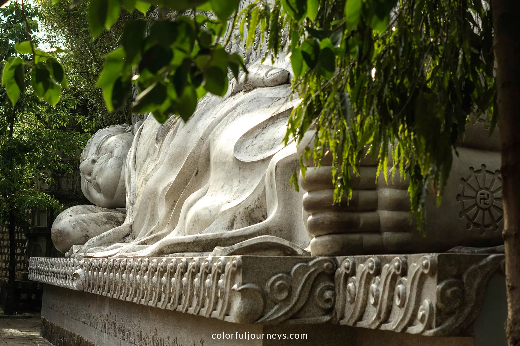 A lying Buddha statue at Long Son Pagoda in Nha Trang, Vietnam