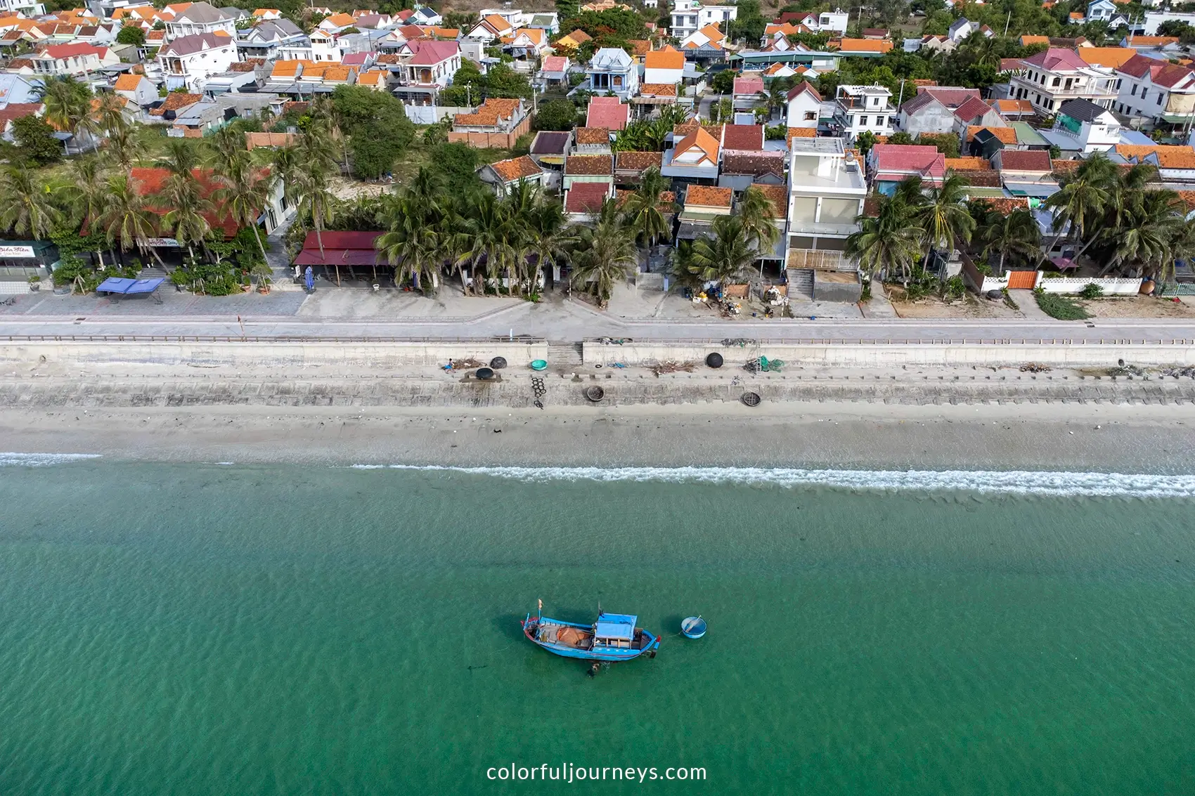 A birds-eye view of Doc Let beach, Vietnam