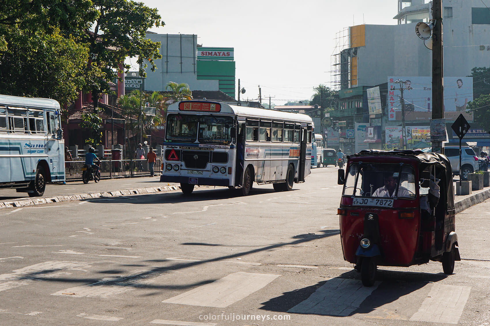 Busy streets in Matara, Sri Lanka