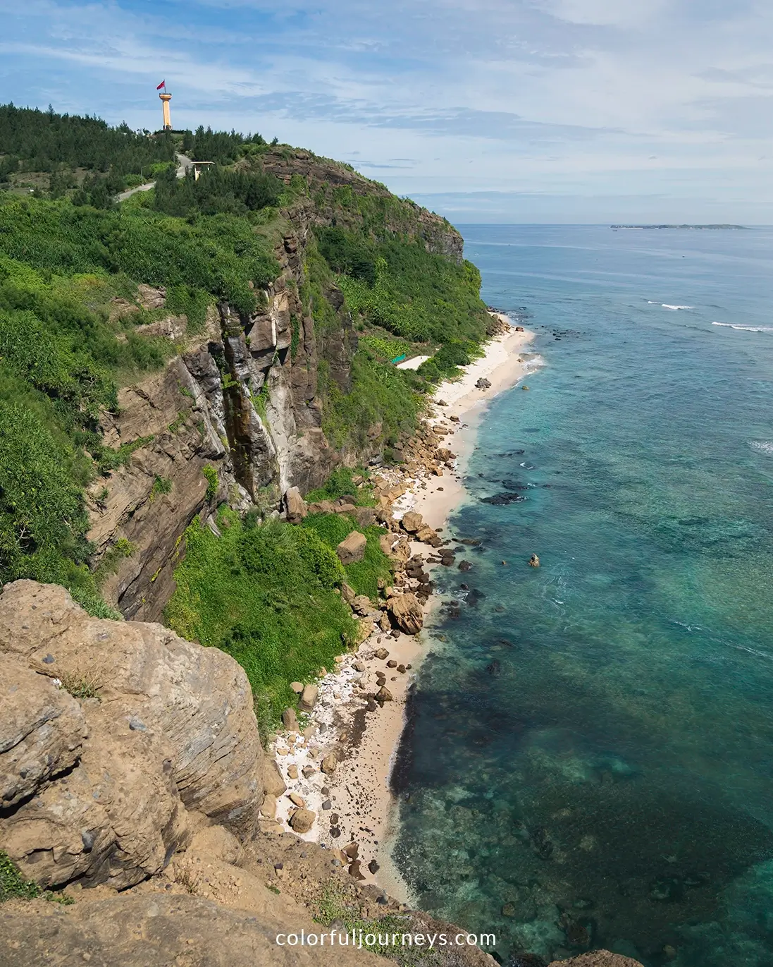The rugged coast of Ly Son Island, Vietnam
