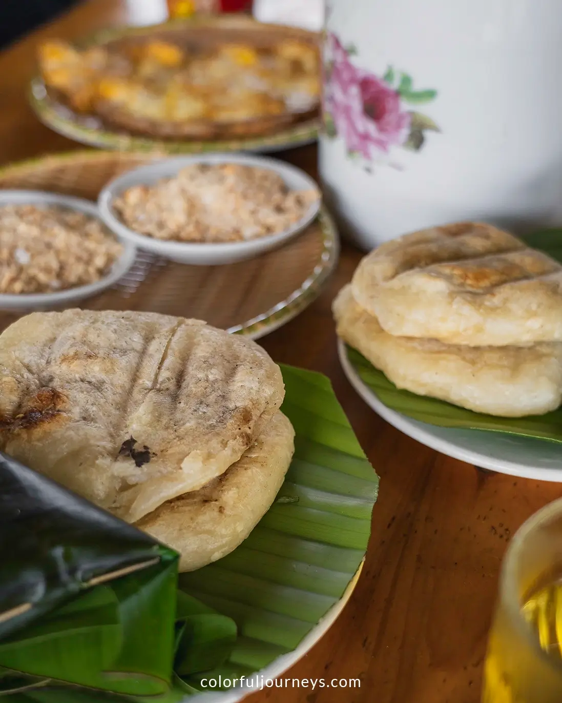 Cassava rolls for breakfast at a homestay in Ban Lien, Vietnam