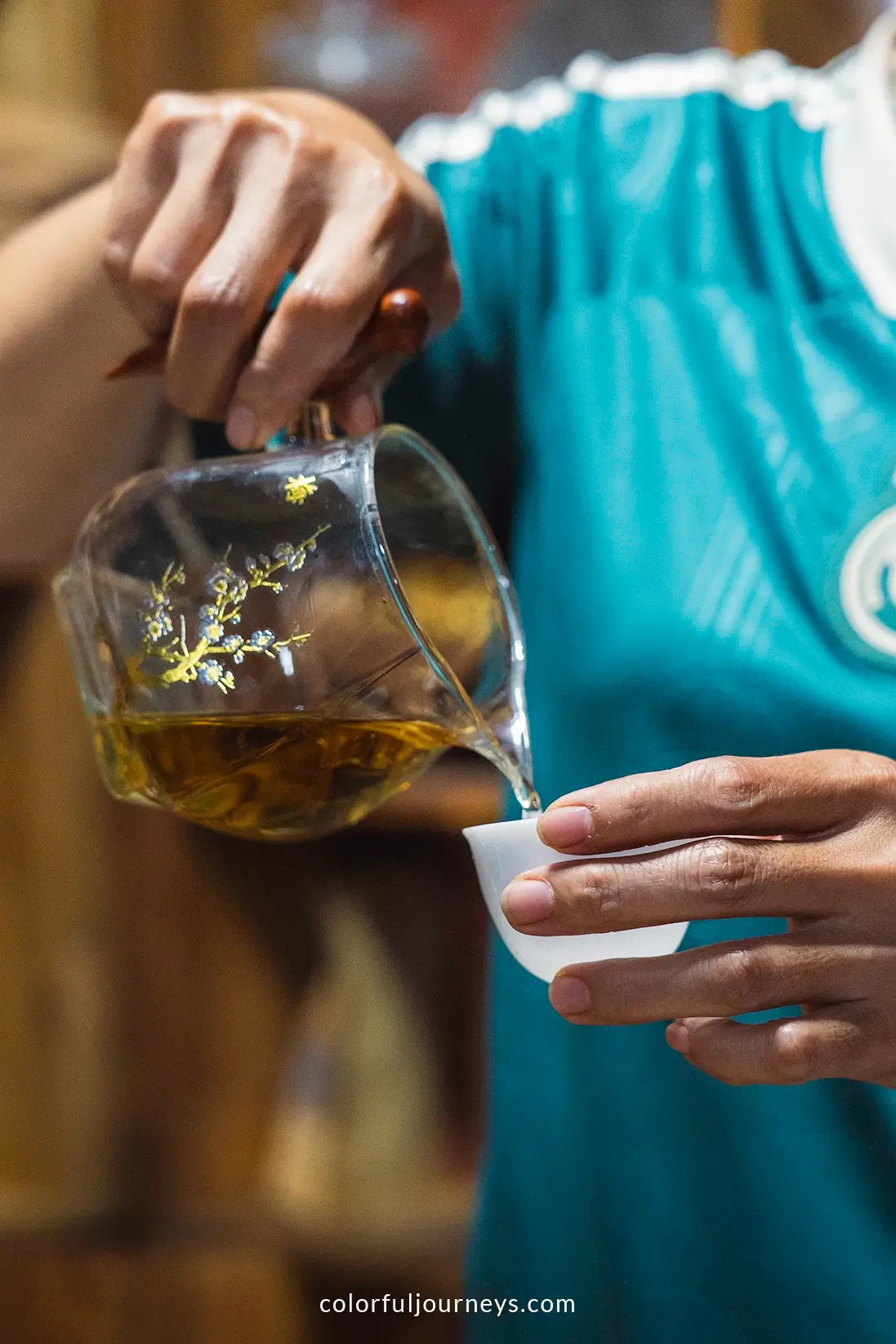 A woman prepares tea in Vietnam