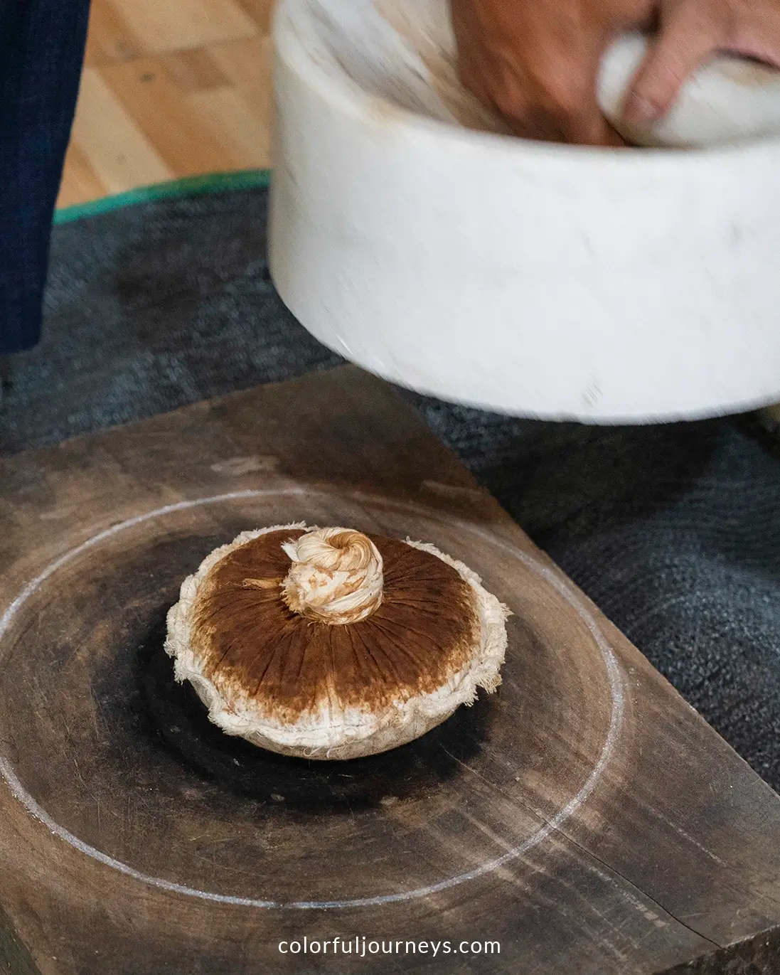 A tea cake in Ha Giang, Vietnam