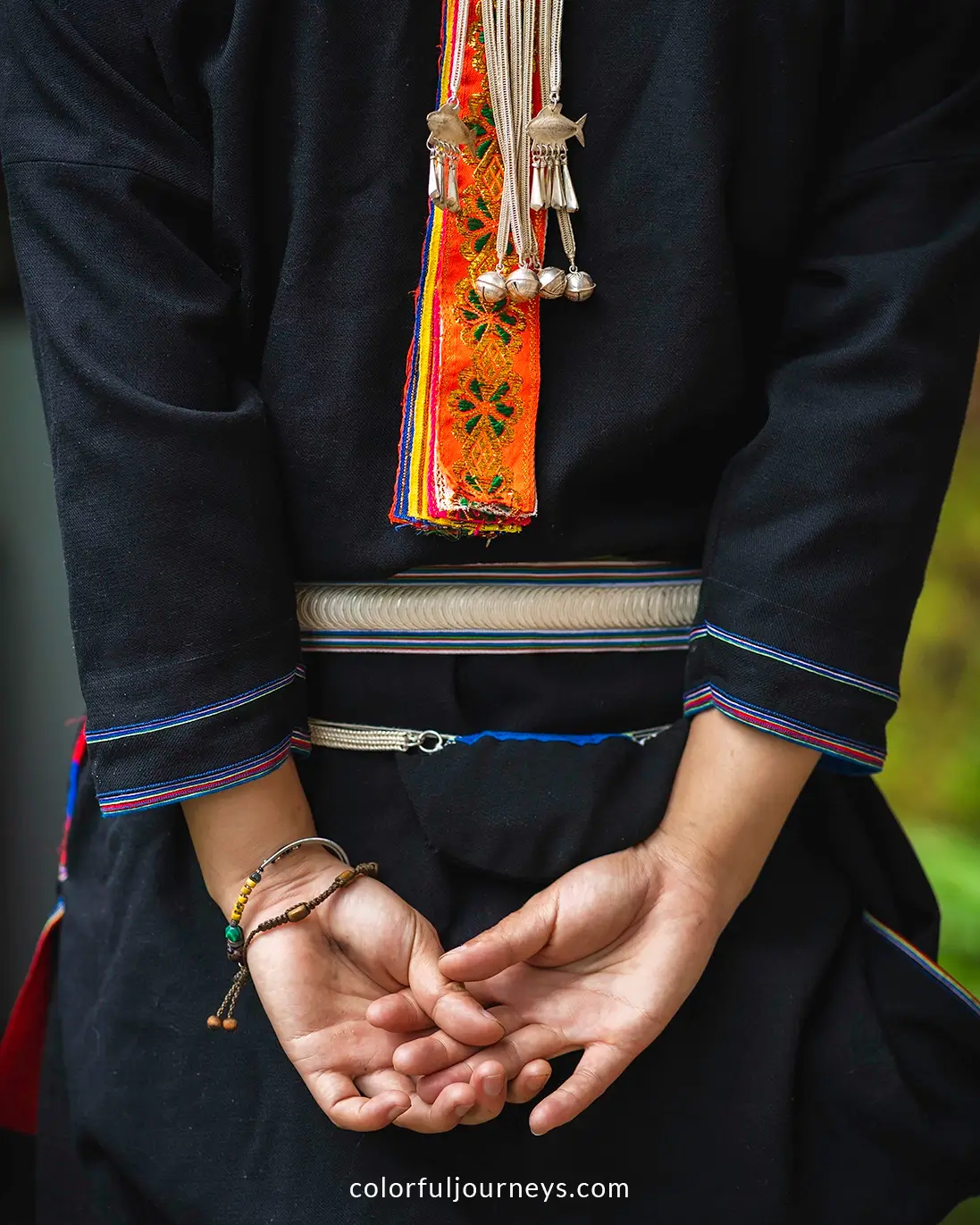 A woman wearing traditional Dao clothes in Vietnam
