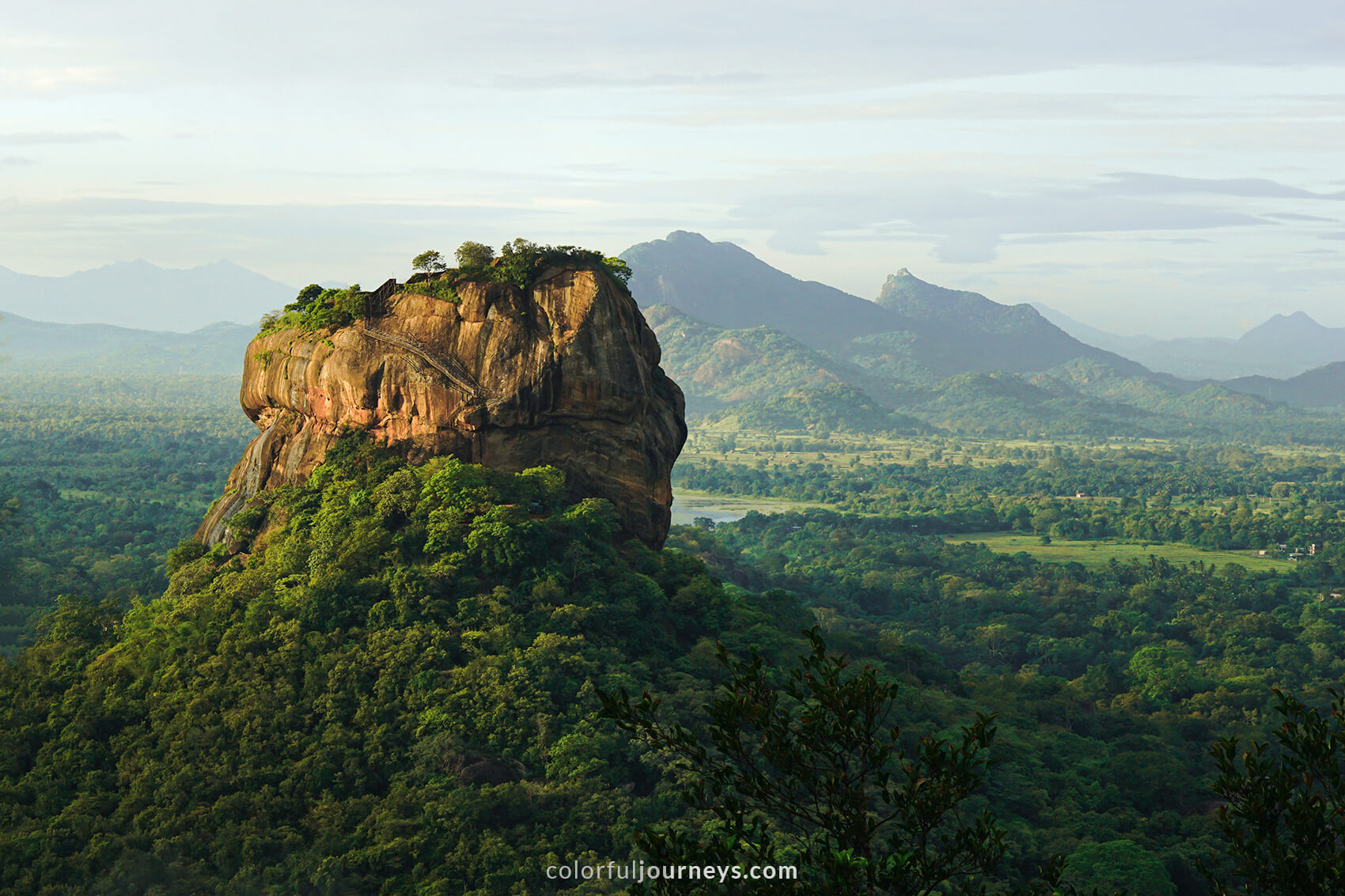 First light of the morning hits Sigiriya Rock, Sri Lanka.