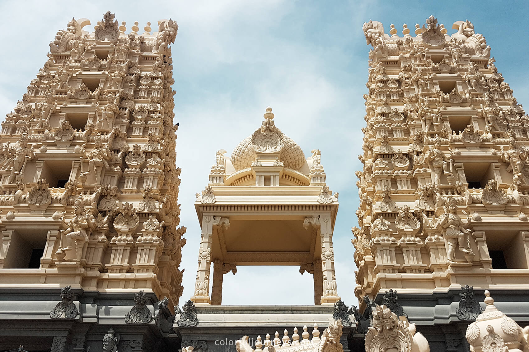 A white Hindu Temple in Galle, Sri Lanka.