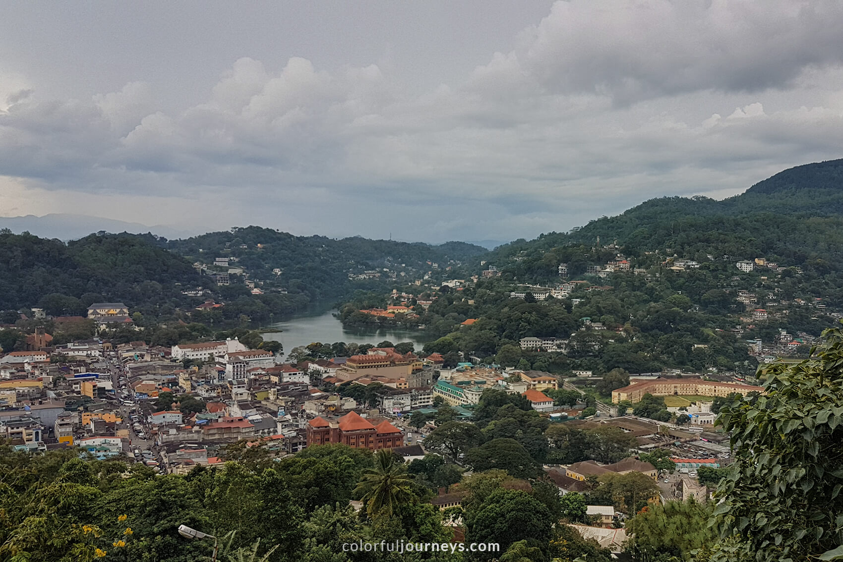 Birds-eye view of Kandy, Sri Lanka