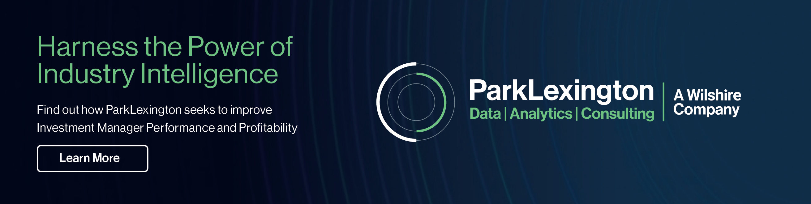 ParkLexington web banner in dark blue.