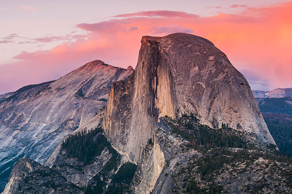 Half Dome at sunset.