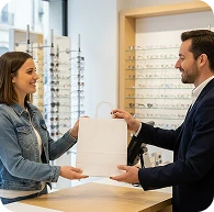 Remise de lunettes au comptoir
