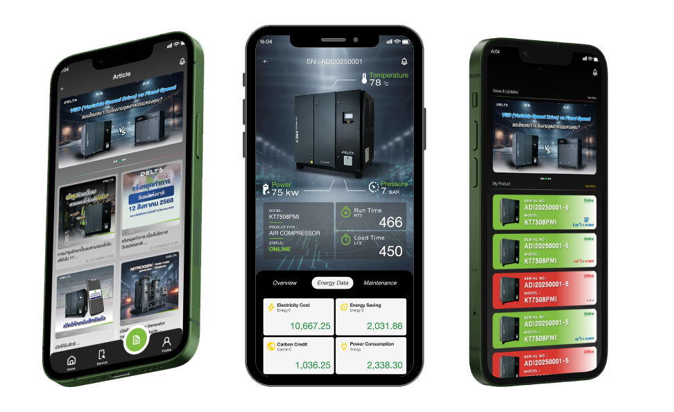 Delta Air Compressor | จำหน่ายเครื่องปั๊มลมสกรู เครื่องอัดอากาศ คุณภาพสูง | สำหรับอุตสาหกรรมทุกประเภท