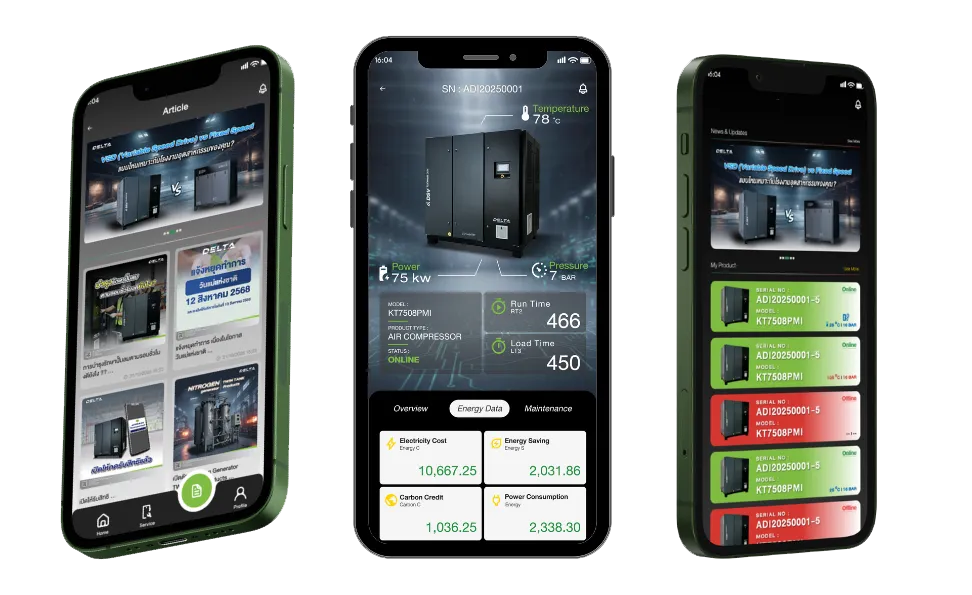 Delta Air Compressor | จำหน่ายเครื่องปั๊มลมสกรู เครื่องอัดอากาศ คุณภาพสูง | สำหรับอุตสาหกรรมทุกประเภท