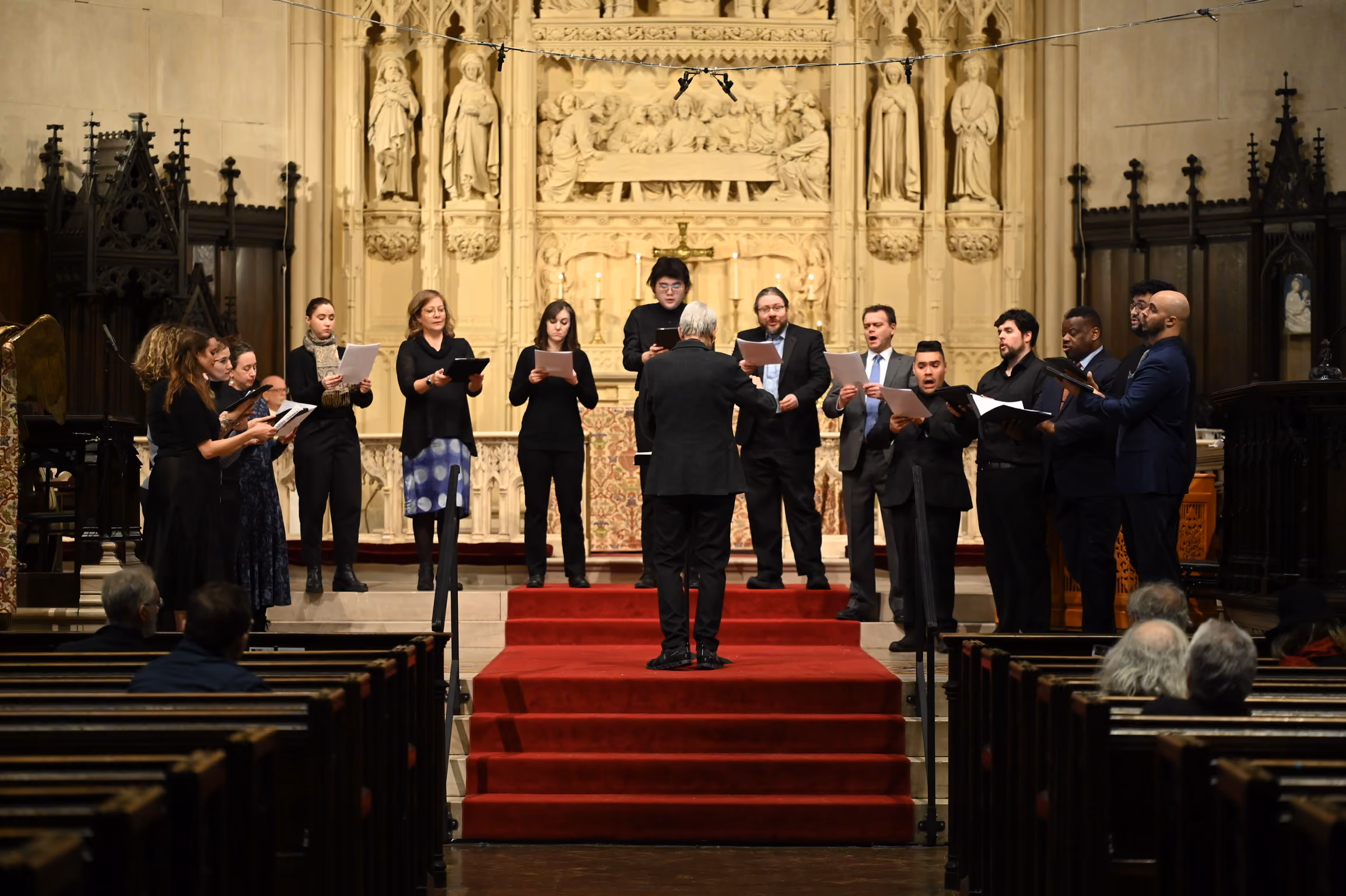 A choir sings at the Bach Insitute