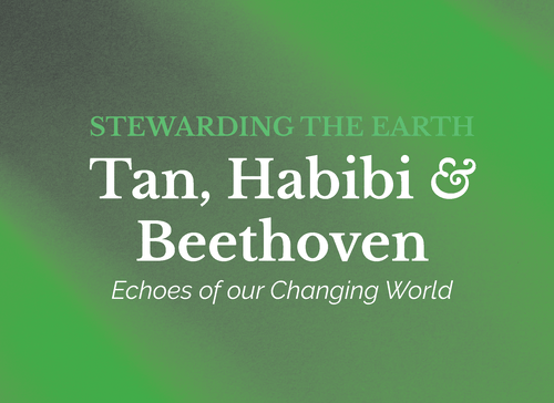 A Beethoven concert poster with a green background
