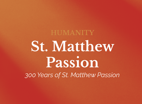 An orange concert poster for Bach's St. Matthew's Passion