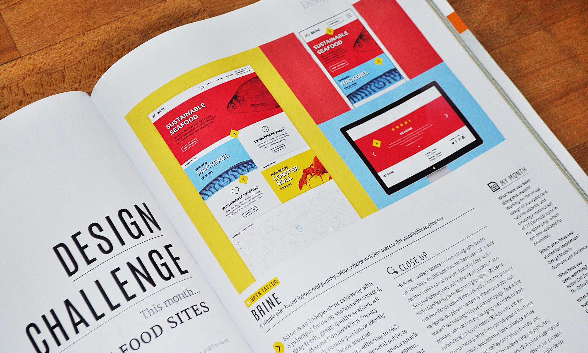 The printed magazine featuring my design.