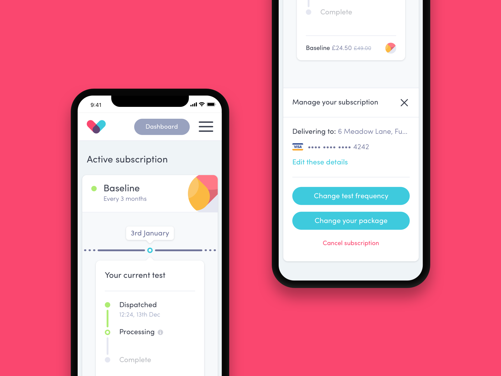 Manage your blood test through your dashboard.