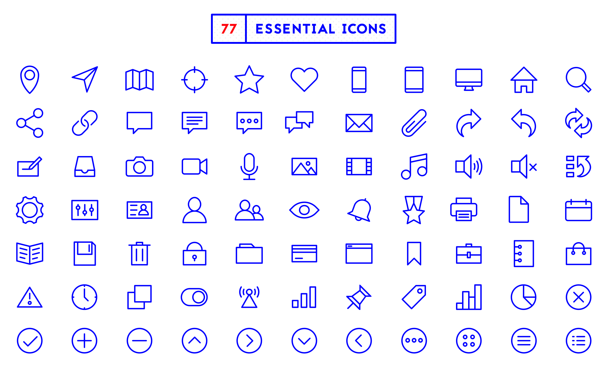 All of the 77 essential icons