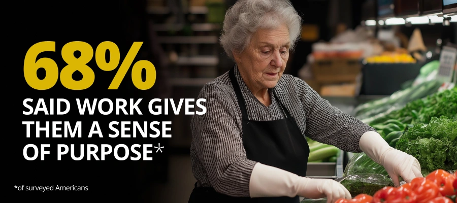 68% said work gives them a sense of purpose