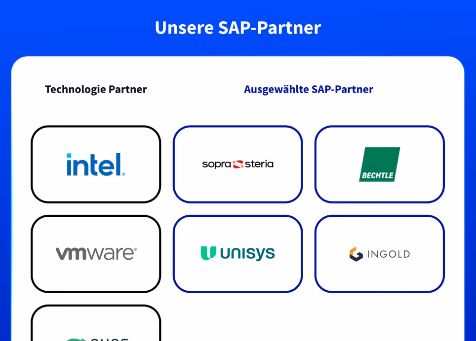 SAP Partner Section wird grafisch dargestellt