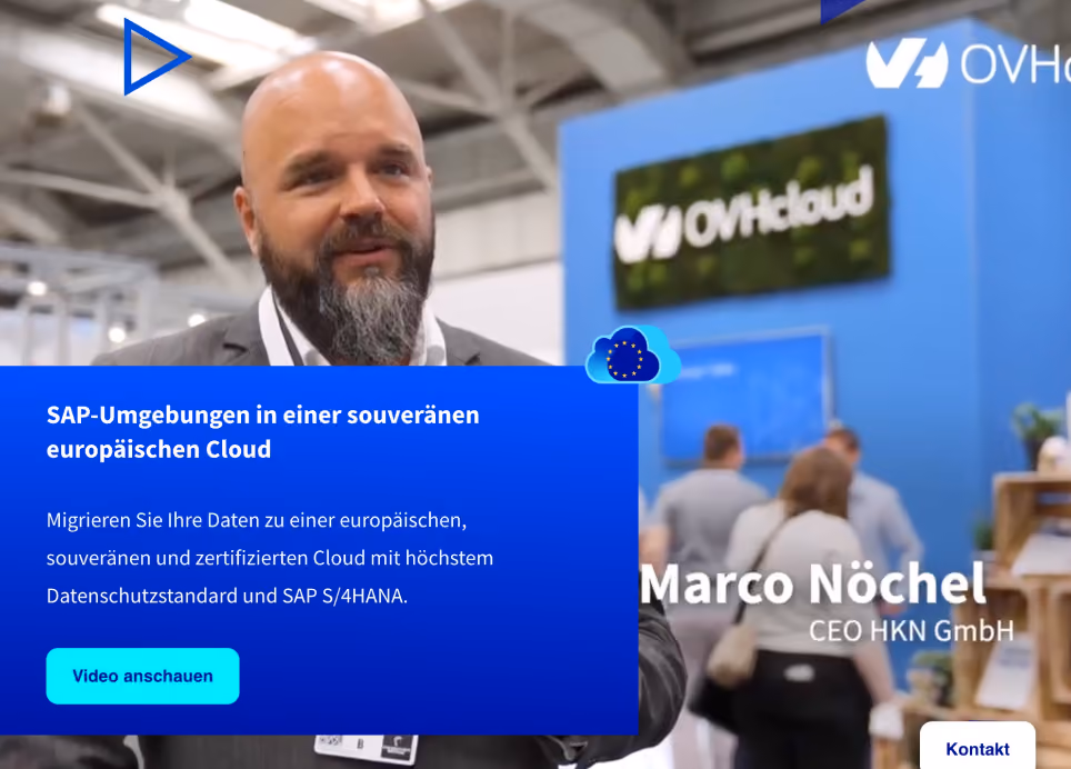 OVH Cloud Video Section - ein Screenshot davon