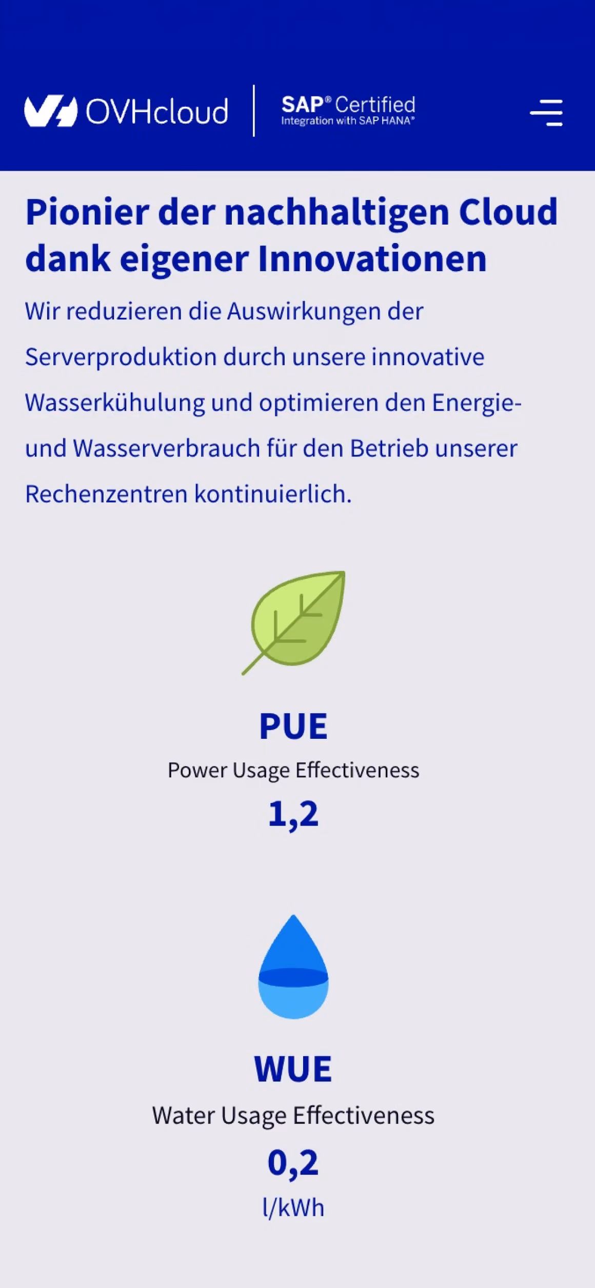 mobiler screenshot der responsiven variante