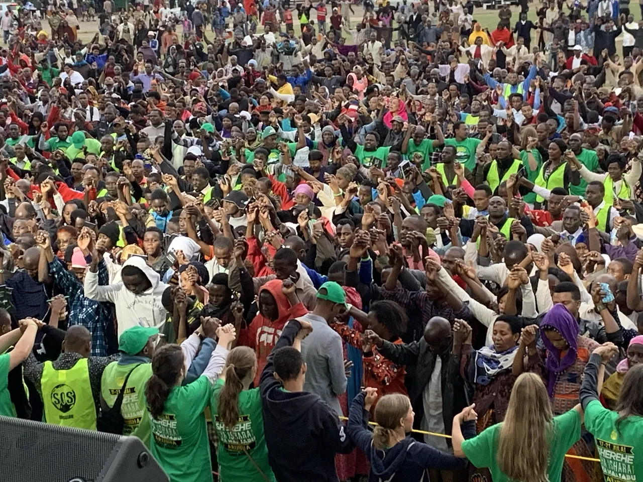 A close-up shot of the crowd at Reach Church's Global Impact Event.