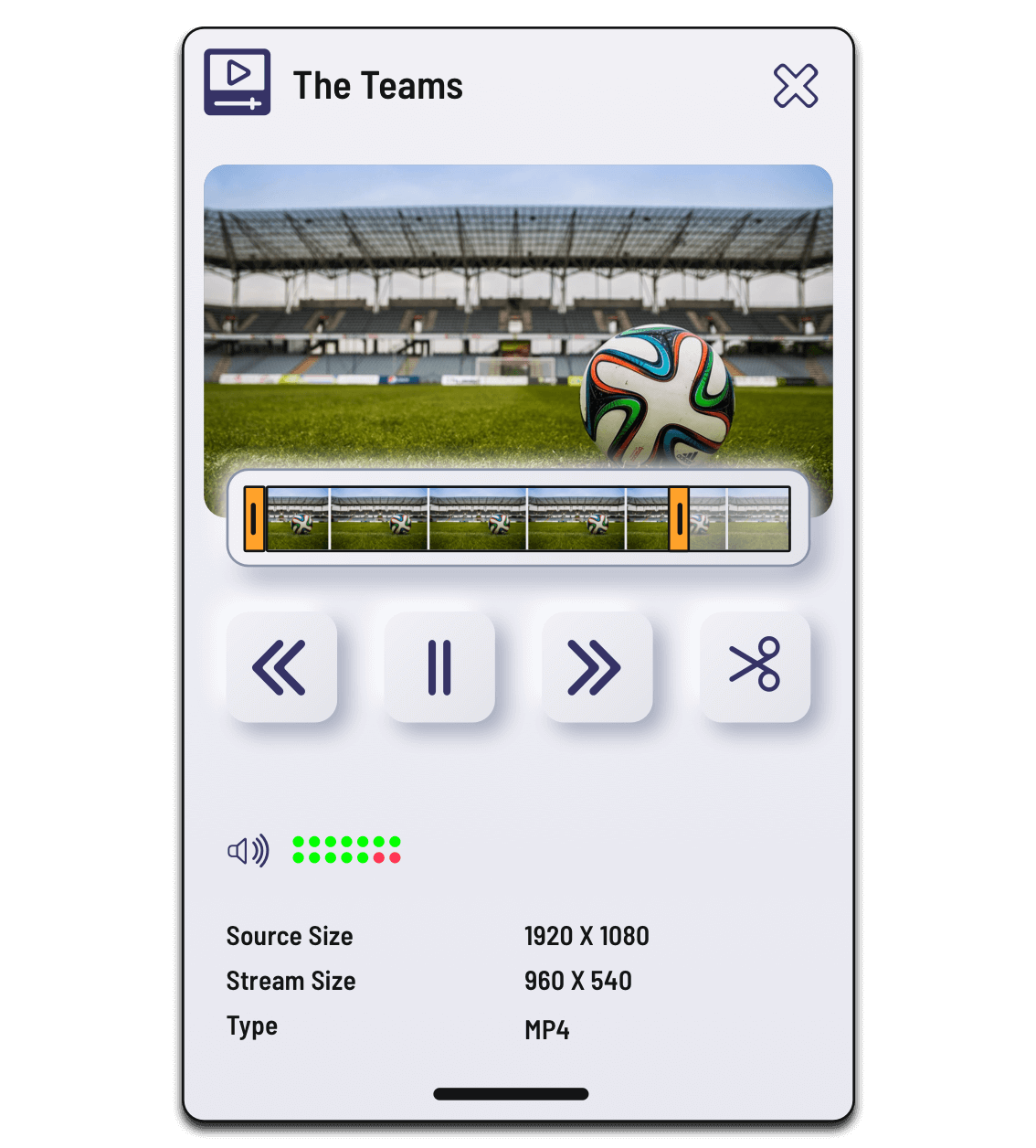 Example of Livener's user interface