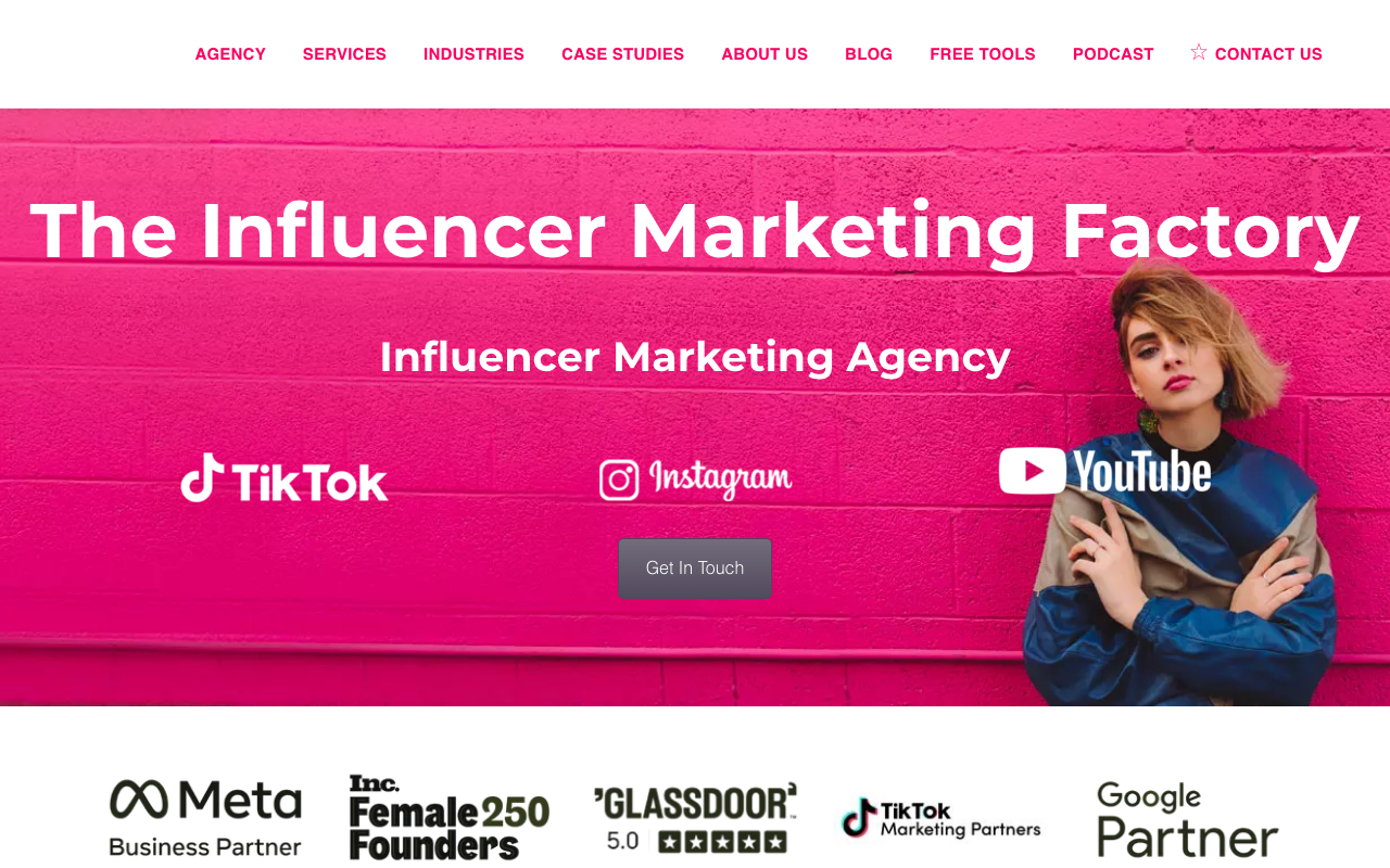The Influencer Marketing Factory homepage, TikTok influencer marketing agency