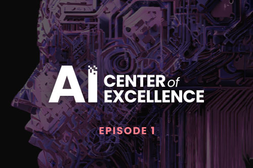 AI Center of Excellence image with digital face