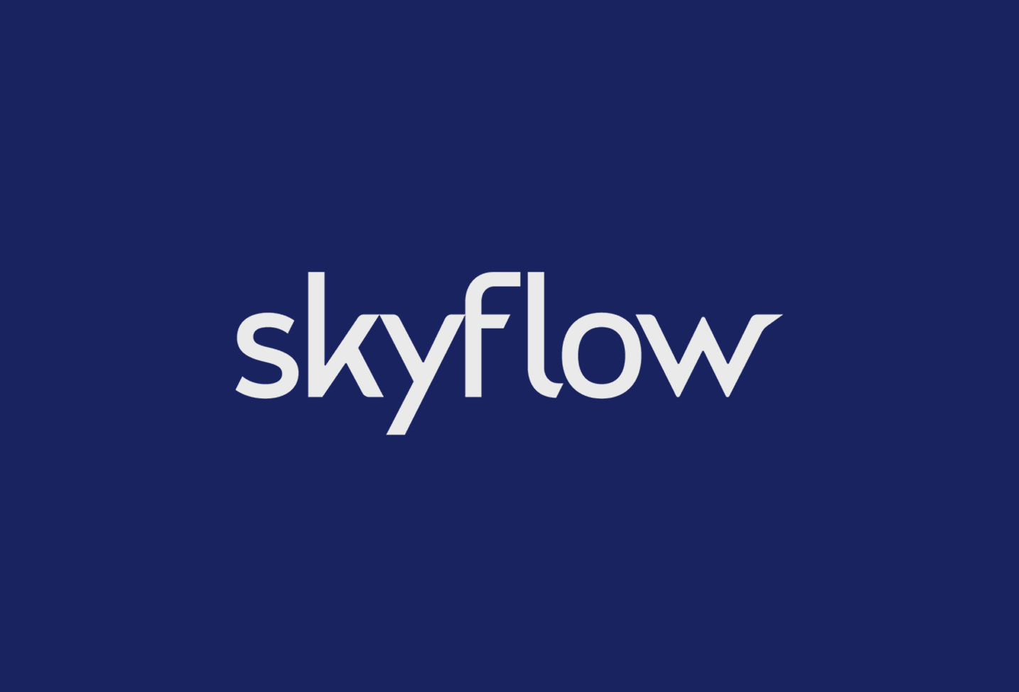 Skyflow logo on blue background