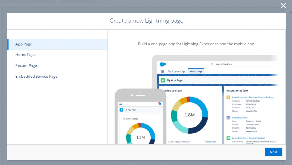 Lightning Page Types