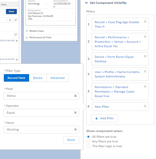 Lightning App Builder Component Visibility